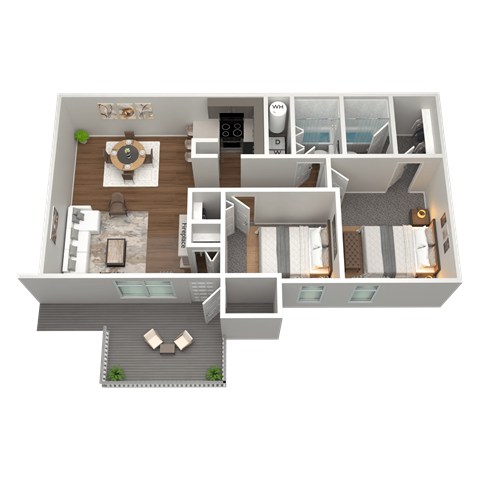 2 Bed 2 Bath Floor Plan | 924 Sq. Ft. at The Annaline in Nashville, TN 